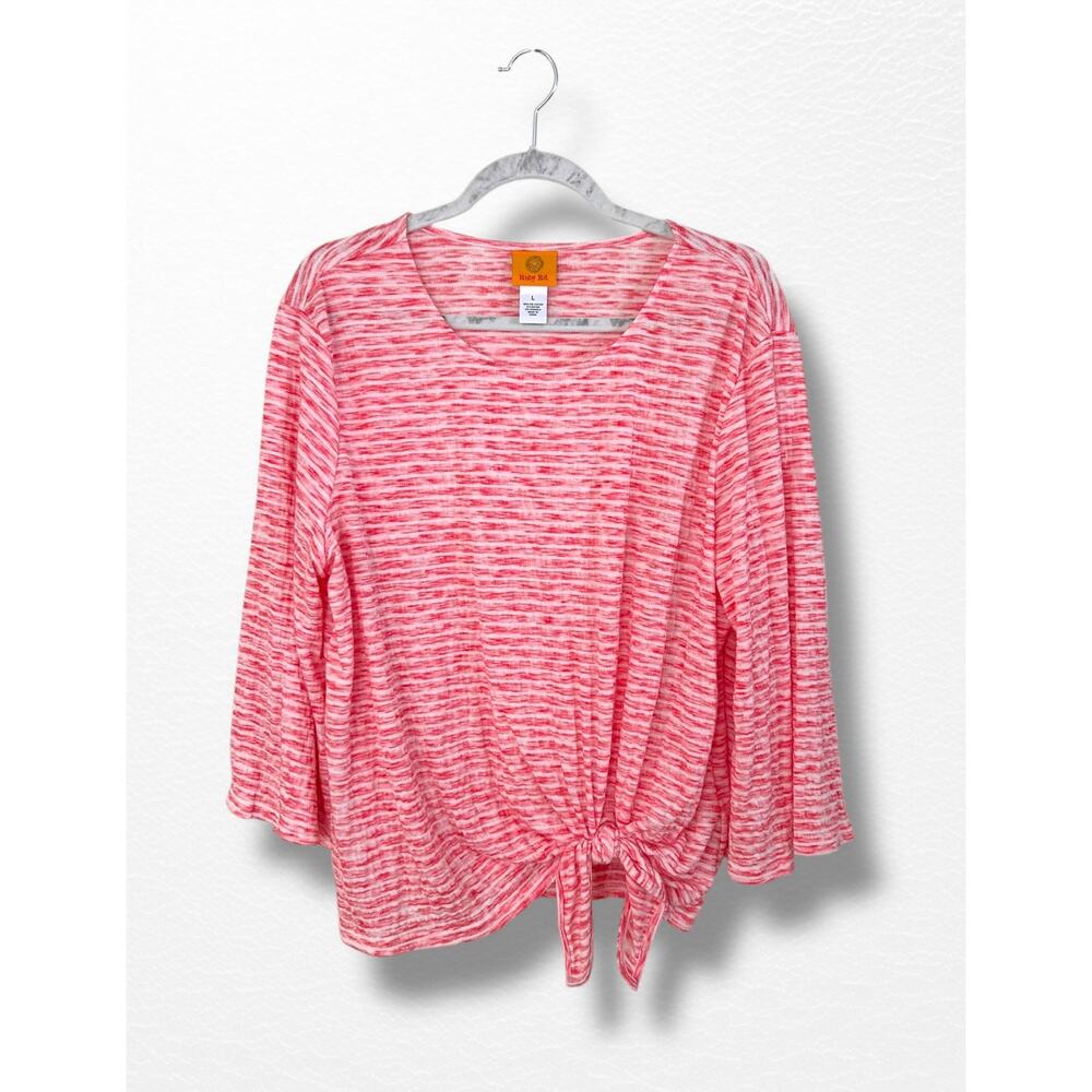 Ruby Rd. Bell Sleeved Tie-Front Top, Size L